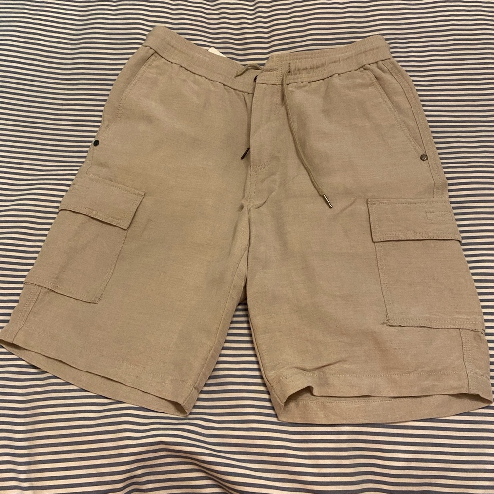 Men’s linen blend cargo shorts